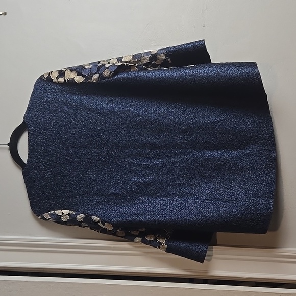 Chico's-Jacket Travelers Collection Blue Trapeze-Size 1 (8/10 Medium) - Picture 17 of 17